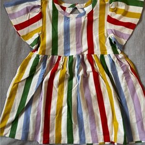 Hanna Andersson Striped Flutter Sleeve Dress with Keyhole Back and Pockets, NWOT